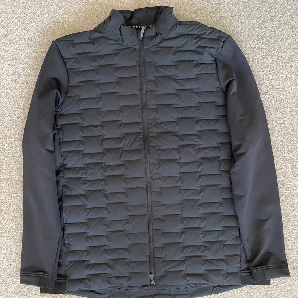 ADIDAS FROSTGUARD RECYCLED CONTENT FULL-ZIP PADDED JACKET, XL, BLACK.